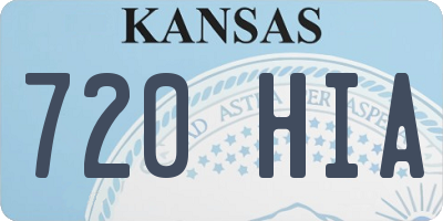 KS license plate 720HIA