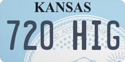 KS license plate 720HIG
