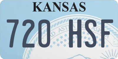 KS license plate 720HSF