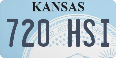 KS license plate 720HSI