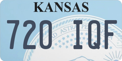 KS license plate 720IQF