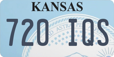 KS license plate 720IQS