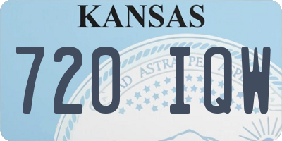 KS license plate 720IQW