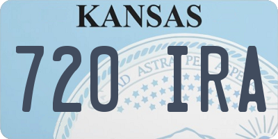 KS license plate 720IRA