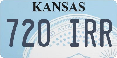 KS license plate 720IRR