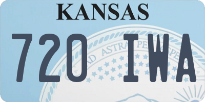 KS license plate 720IWA