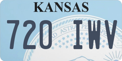 KS license plate 720IWV