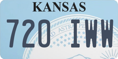 KS license plate 720IWW