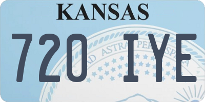 KS license plate 720IYE