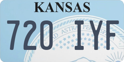 KS license plate 720IYF