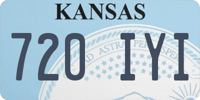 KS license plate 720IYI