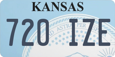KS license plate 720IZE