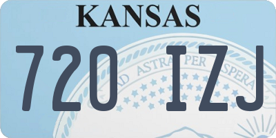 KS license plate 720IZJ