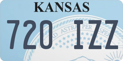KS license plate 720IZZ