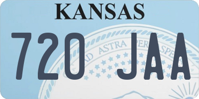 KS license plate 720JAA