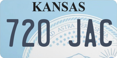 KS license plate 720JAC