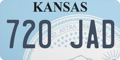 KS license plate 720JAD