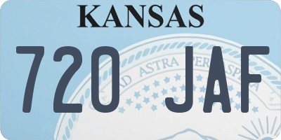 KS license plate 720JAF