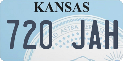 KS license plate 720JAH