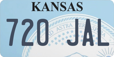 KS license plate 720JAL