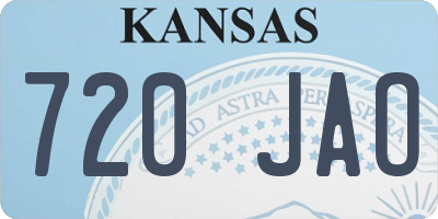 KS license plate 720JAO