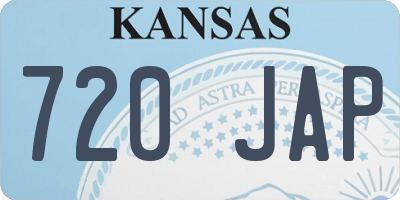 KS license plate 720JAP