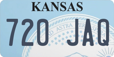 KS license plate 720JAQ