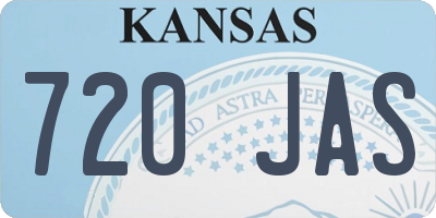 KS license plate 720JAS
