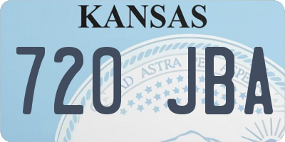 KS license plate 720JBA