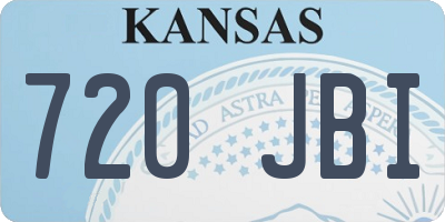KS license plate 720JBI