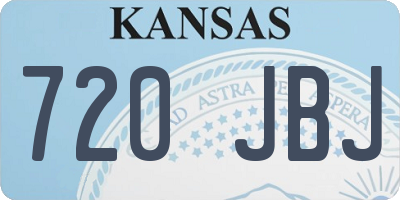 KS license plate 720JBJ