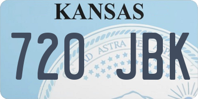 KS license plate 720JBK