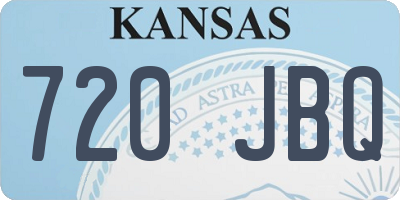 KS license plate 720JBQ