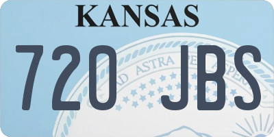 KS license plate 720JBS