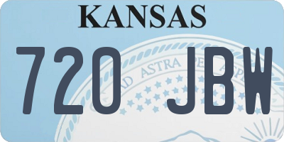 KS license plate 720JBW