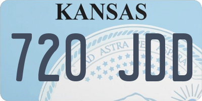 KS license plate 720JDD