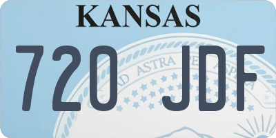 KS license plate 720JDF