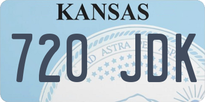 KS license plate 720JDK
