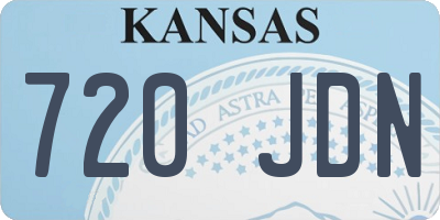KS license plate 720JDN