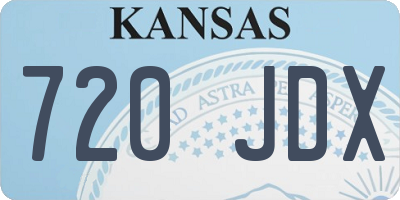 KS license plate 720JDX