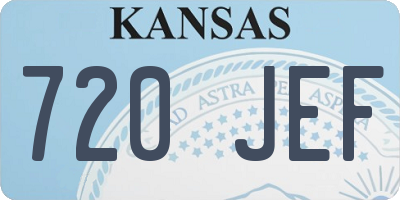 KS license plate 720JEF
