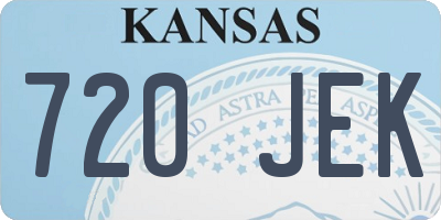 KS license plate 720JEK