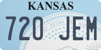 KS license plate 720JEM