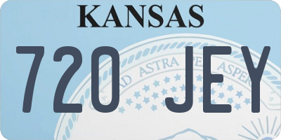 KS license plate 720JEY