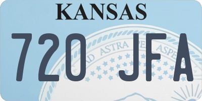 KS license plate 720JFA