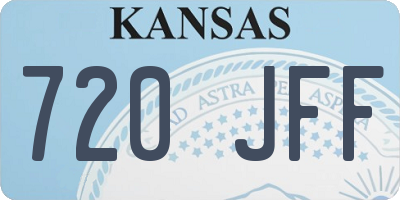 KS license plate 720JFF