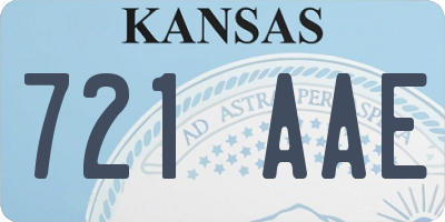 KS license plate 721AAE