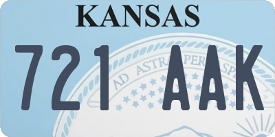 KS license plate 721AAK