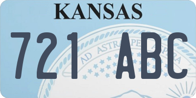 KS license plate 721ABC