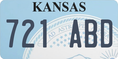 KS license plate 721ABD